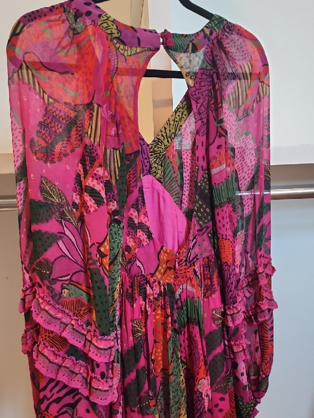 Boho Floral Pink Maxi Dress - Picture 5 of 6